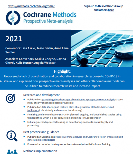 In The Spotlight Prospective Meta Analysis Methods Group Cochrane Methods 9673